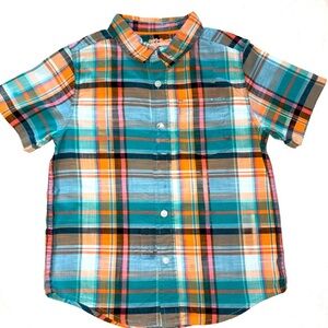 Cat & Jack Vibrant Plaid Button Down Shirt